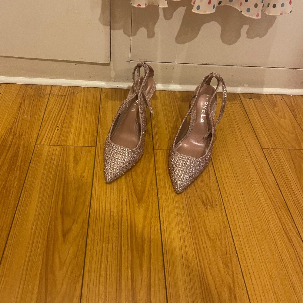 Rhinestone pointed heels